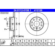 Bremsscheibe Vw T. Golf 5 | 24.0112-0158.1