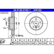 Bremsscheibe Opel P. Astra 1.3-2.0 Cdti 09 | 24.0126-0165.1