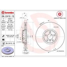 11 481 127 Brembo PREMIUM VA zweiteilig | BMW X5, X6 06 | 09.C412.13