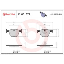 BREMBO Bremsklötze HA | BMW F30 (330d/335i) 11 | P 06 072