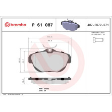 BREMBO Bremsklötze HA | CITROEN C6 05-12 | P 61 087