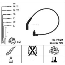 RC-RV322 NGK | Zündkabelsatz | LAND ROVER Range Rover II 94-02 | 7078