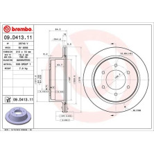 Bremsscheibe HA | MITSUBISHI | 09.D413.11