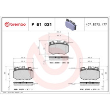 BREMBO Bremsklötze VA | CITROEN AX/C15/Visa 85 | P 61 031