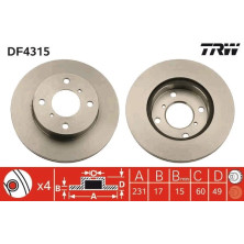 Bremsscheibe Suzuki P. Wagon R+ 98-00 | DF4315