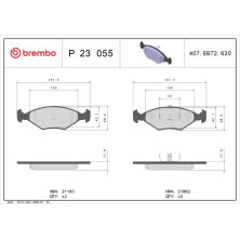 BREMBO Bremsklötze VA | FIAT Fiorino 88-01 | P 23 055