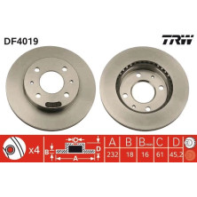 Bremsscheibe Nissan P. Almera | DF4019