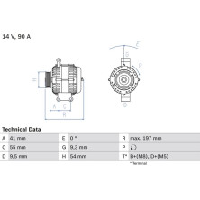 Lichtmaschine | FIAT,OPEL,LANCIA,SUZUKI | 0 986 048 771