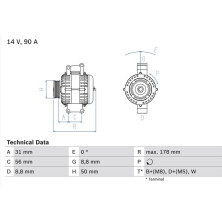 Lichtmaschine | MERCEDES C-Klasse | 0 986 041 530