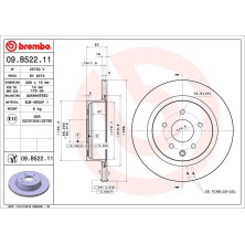 Bremsscheibe HA | INFINITY EX, G, Q60 07 | 09.B522.11