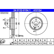 Bremsscheibe Db P. W211 5.0-5.5 4-Matic 03-09 | 24.0132-0154.1