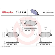 BREMBO Bremsklötze HA | HONDA Stream 01 | P 28 094