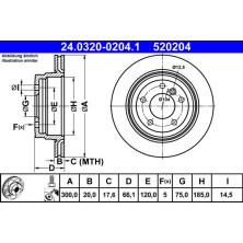 Bremsscheibe Bmw T. 1/3/X1 2.0-3.0 05-15 Power Disc | 24.0320-0204.1