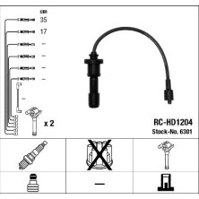 RC-HD1204 NGK | Zündkabelsatz | HYUNDAI TRAJET (FO) 2.0,1.04 | 6301