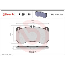 BREMBO Bremsklötze VA | AUDI A6, A7, A8 10-18 | P 85 175