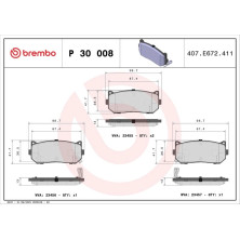 BREMBO Bremsklötze HA | KIA Carens Clarus, Shuma 96-04 | P 30 008