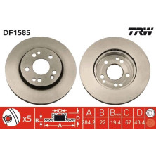 Bremsscheibe Db P. W124/W201 84-96 | DF1585