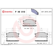 BREMBO Bremsklötze VA | FORD Econovan 85-92 | P 49 010