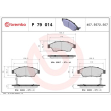 BREMBO Bremsklötze VA | SUZUKI Liana 01-07 | P 79 014