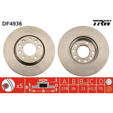 Bremsscheibe Opel P. Corsa D | DF4936