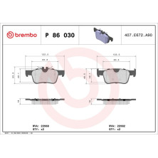 BREMBO Bremsklötze HA | VOLVO S60,S90,V60,V90,XC60 16 | P 86 030