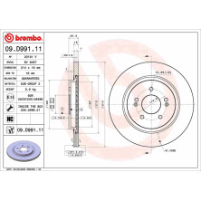 Bremsscheibe HA | HYUNDAI Santa Fe 18 | 09.D991.11