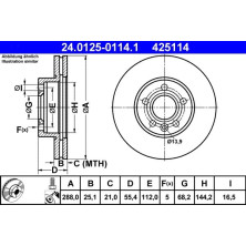 Bremsscheibe Vw P. Sharan 1.8-2.8 95-10 | 24.0125-0114.1