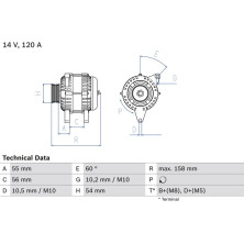 Lichtmaschine | OPEL Corsa,Astra,Meriva,Tigra,Combo | 0 986 047 330