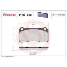 BREMBO Bremsklötze VA | TESLA Model 3 17 | P 09 028