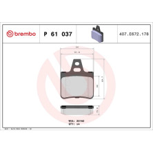 BREMBO Bremsklötze HA | CITROEN Xantia, XM 93-03 | P 61 037