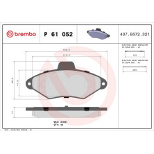 BREMBO Bremsklötze VA | CITROEN Xantia 93-03 | P 61 052