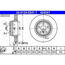 Bremsscheibe Bmw T. 5/7 08-15 | 24.0124-0241.1