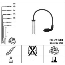RC-DW1204 NGK | Zündkabelsatz | DAEWOO REZZO (KLAU) 1.8,9.00 | 6258