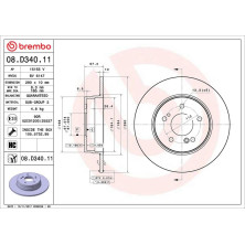 15 482 105 Bremsscheibe HA | MERCEDES SL 89-04 | 08.D340.11