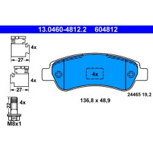 Bremsbelagsatz Peugeot T. Boxer 06-/Jumper/Ducato 06- Ohne Sensoren | 13.0460-4812.2