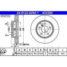 Bremsscheibe Bmw S. 2 1.5 14 | 24.0122-0292.1