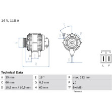 Lichtmaschine | OPEL Astra,Meriva,Combo,Corsa | 0 986 048 301