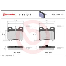 BREMBO Bremsklötze VA | CITROEN AX, Saxo PEUGEOT 106 91-04 | P 61 047