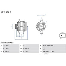 Lichtmaschine | MERCEDES A,B-Klasse | 0 986 080 040