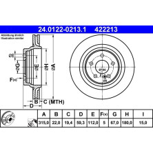 Bremsscheibe Db T. W220/C215 5.4-5.8 99-06 | 24.0122-0213.1