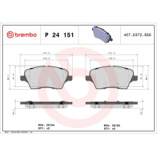 BREMBO Bremsklötze VA | FORD B:Max,Fiesta 08 | P 24 151X