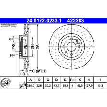 Bremsscheibe Abarth P. 500/500C 1.4 08 | 24.0122-0283.1