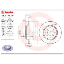 86 482 008 Bremsscheibe HA | HONDA Accord,Prelude 90 | 08.9139.10