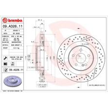 15 482 085 Bremsscheibe HA | MERCEDES C-Klasse 07 | 09.A326.11