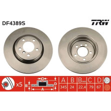 11 482 036 Bremsscheibe HA | BMW E65 01 | DF4389S