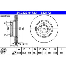 Bremsscheibe Ford P. Fiesta/Focus/Fusion/Puma 1.0-2.0 16V 95-12 Power Disc | 24.0322-0172.1