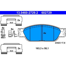 Bremsbelagsatz Jaguar P. S-Type 2,5-4,2 V8 99-07 | 13.0460-2729.2