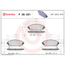 BREMBO Bremsklötze VA | HONDA Accord, Civic 97-06 | P 28 031