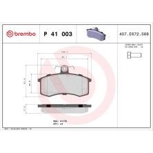 BREMBO Bremsklötze VA | LADA Granta, Kalina, Priora 08 | P 41 003