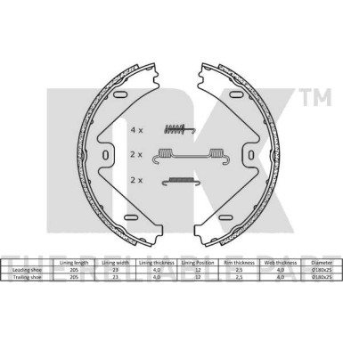 Handbremsbacken Db W212 09-/Glk/Cls | 2733802